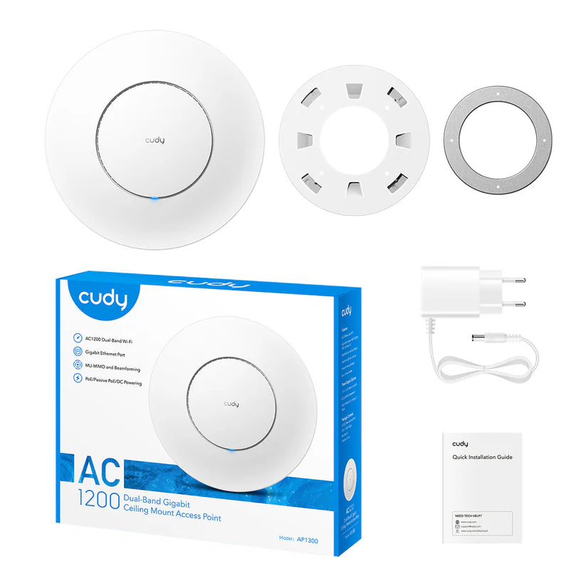 CUDY AP1300 AC1200 indoor Wi-Fi access point
