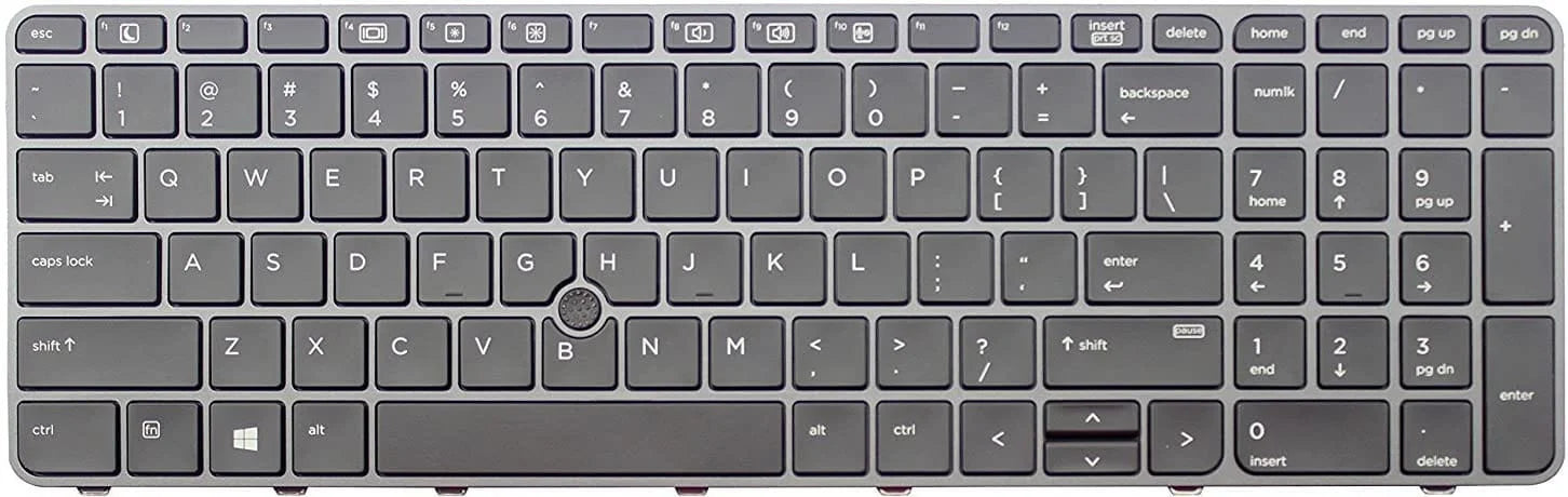 US keyboard with silver frame for HP EliteBook 850 G4 and 755 G4
