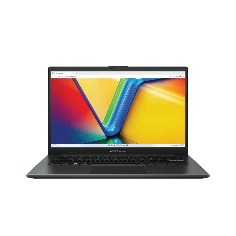 ASUS Vivobook Go 14 E1404GA slim black laptop with FHD display
