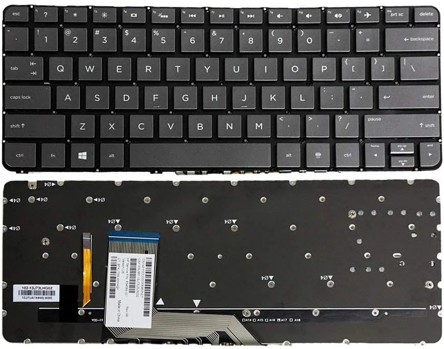 Silver Backlit Keyboard for HP Spectre x360 13-4000 4100 4200

