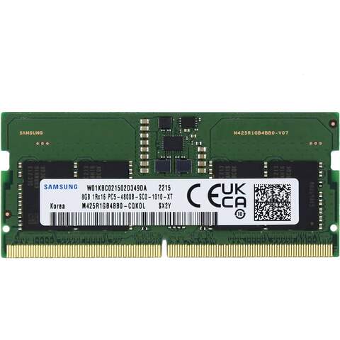 Samsung 16GB DDR5 4800MHz Laptop RAM module front view	
