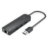 Black Vention USB 2.0 hub with Ethernet and 0.15M cable
