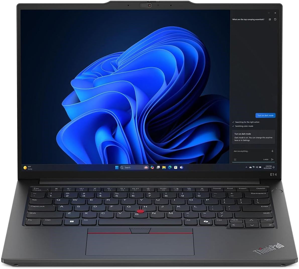 Lenovo ThinkPad E14 Gen 6 business laptop in black with WUXGA display
