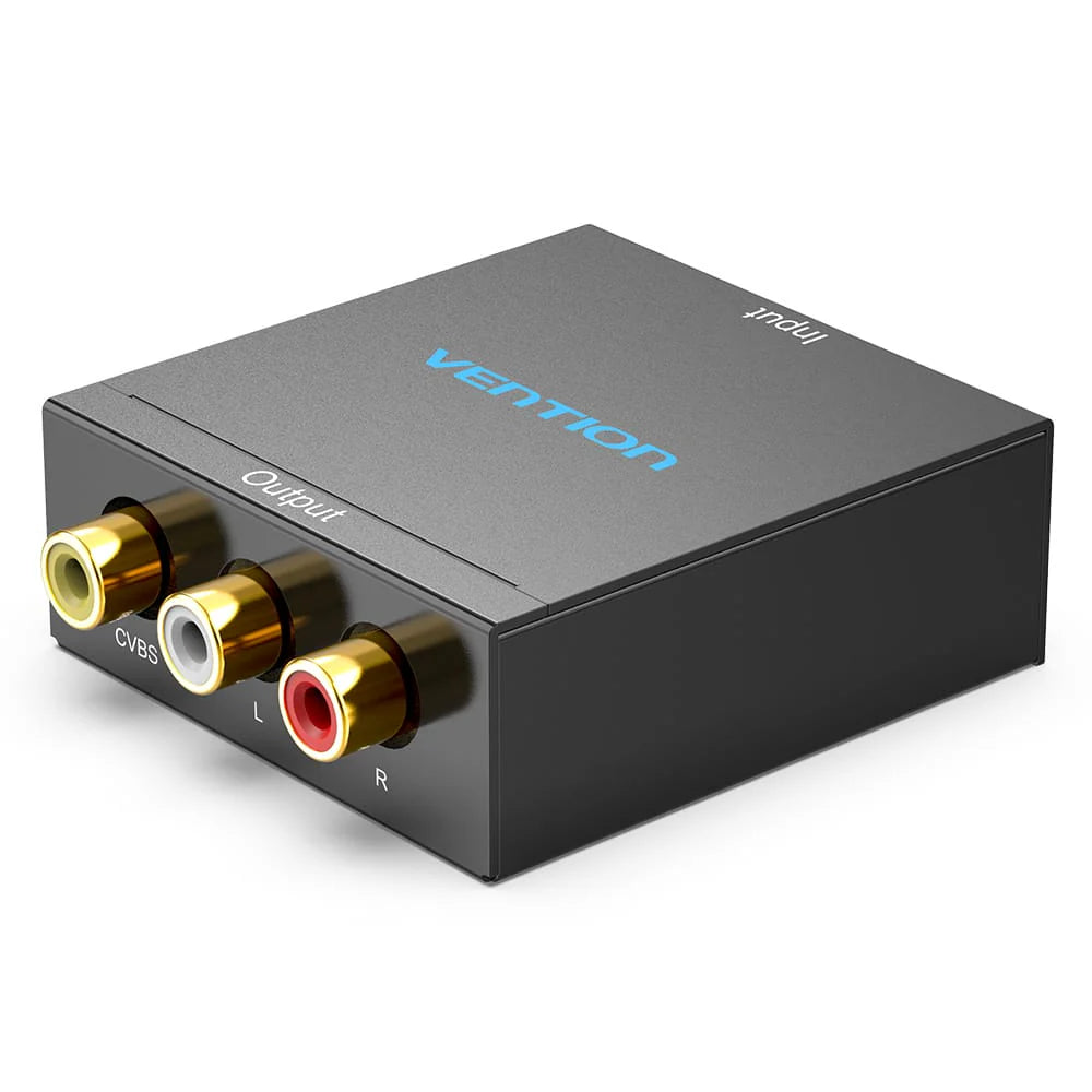High-quality RCA to HDMI converter black metal
