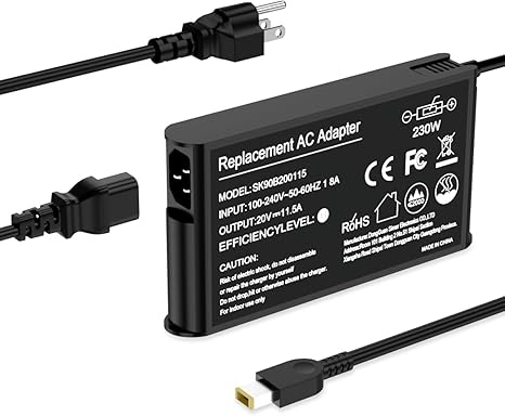 Lenovo Legion 5 / 5i / Y540 / Y545 170W Slim Tip Charger – 20V 8.5A Rectangular Yellow Pin