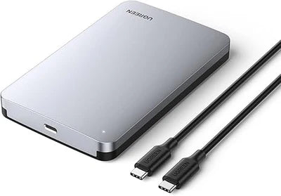 UGREEN 2.5 inch SATA external hard drive enclosure with USB-C to C cable
