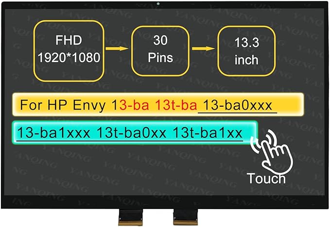 HP ENVY 13-BA 30 Pin Touch + LCD Replacement Screen Kenya
