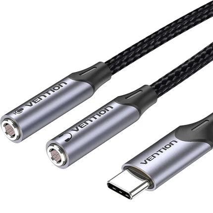 Vention USB-C to TRS Audio & Mic Adapter 0.3M Gray
