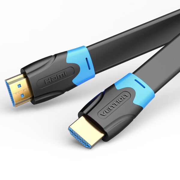 Slim flat HDMI cable 5m black for tight spaces
