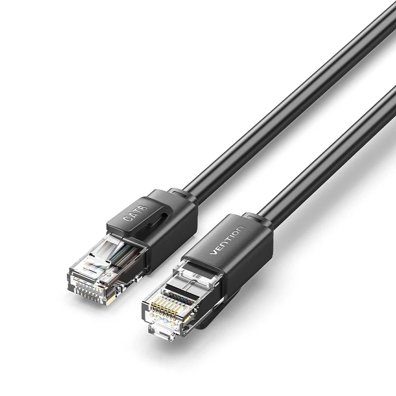 Vention Cat.6 UTP Patch Cable 10M Black for high-speed Ethernet
