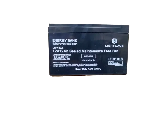 Lightwave 12V 12AH UPS Battery High Performance SMF front view

