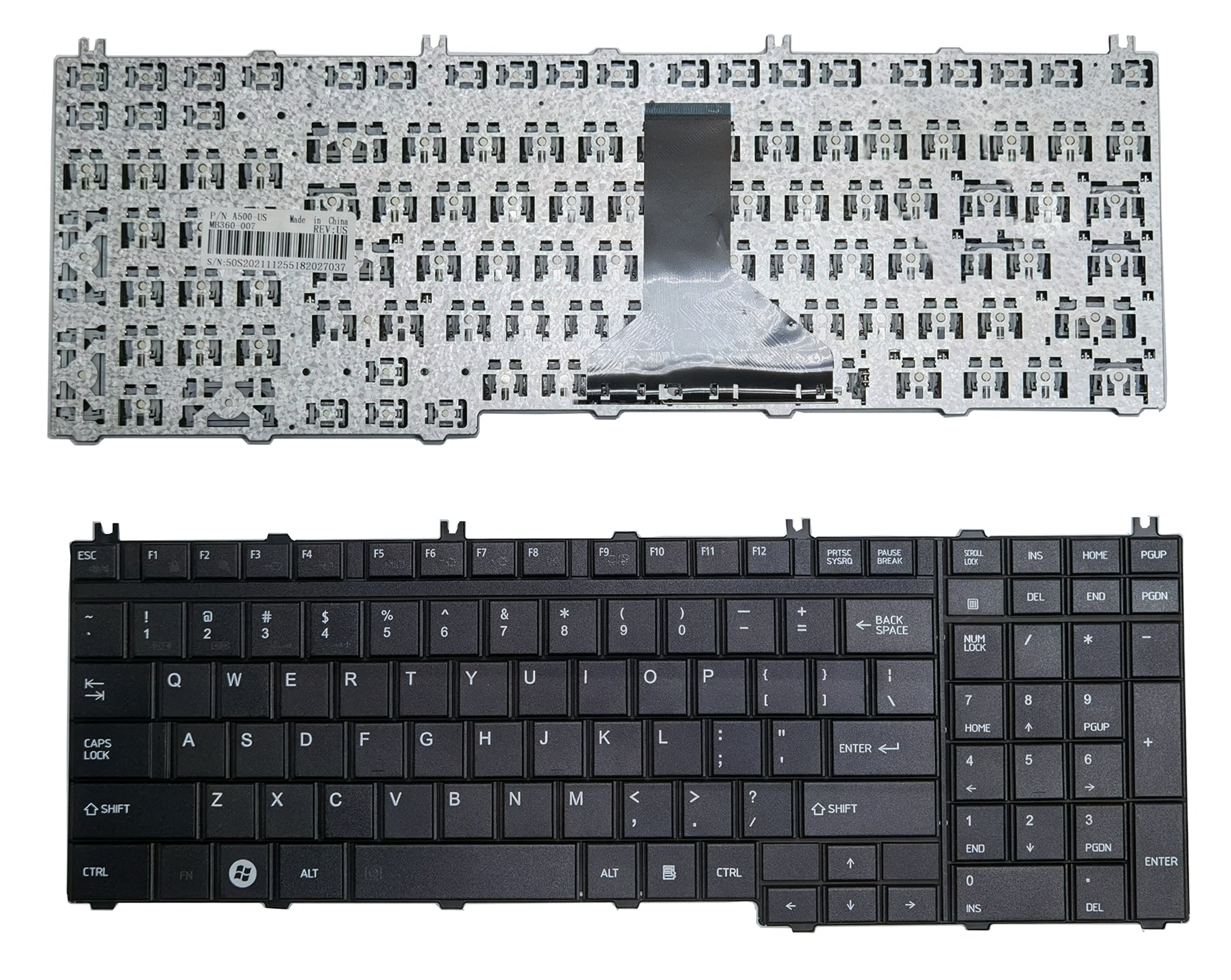 US layout black keyboard for Toshiba L505D / A500 laptop
