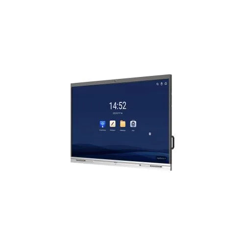 Office meeting with Dahua 86 inch 4K smart interactive whiteboard displaying presentation
