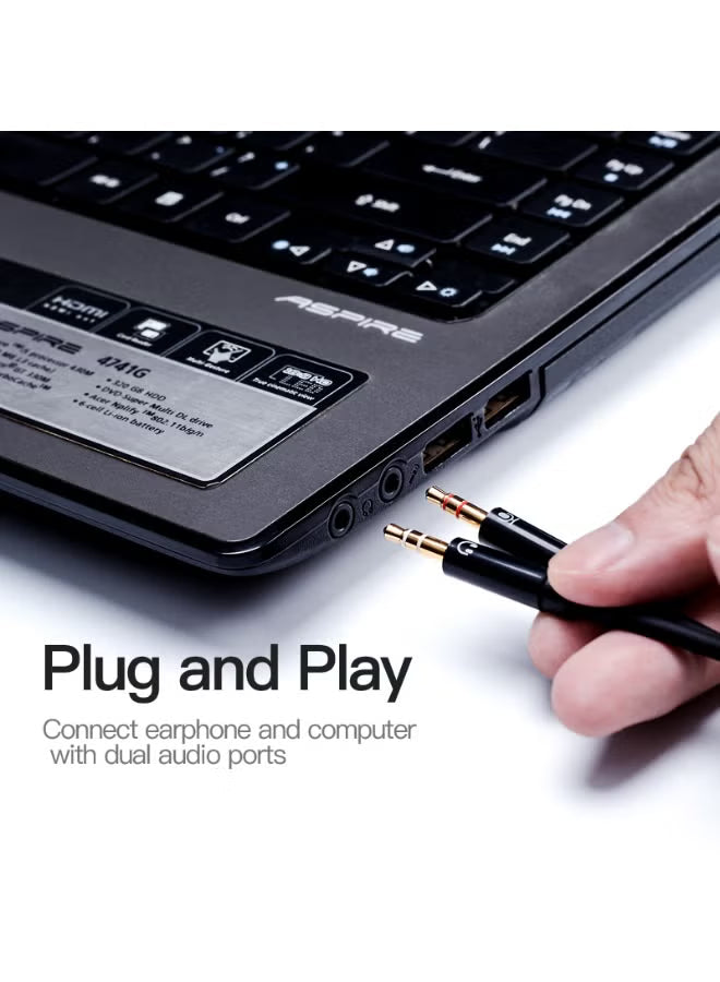 High-Quality Vention 2-in-1 3.5mm Male to 4-Pole Female Cable 0.3M