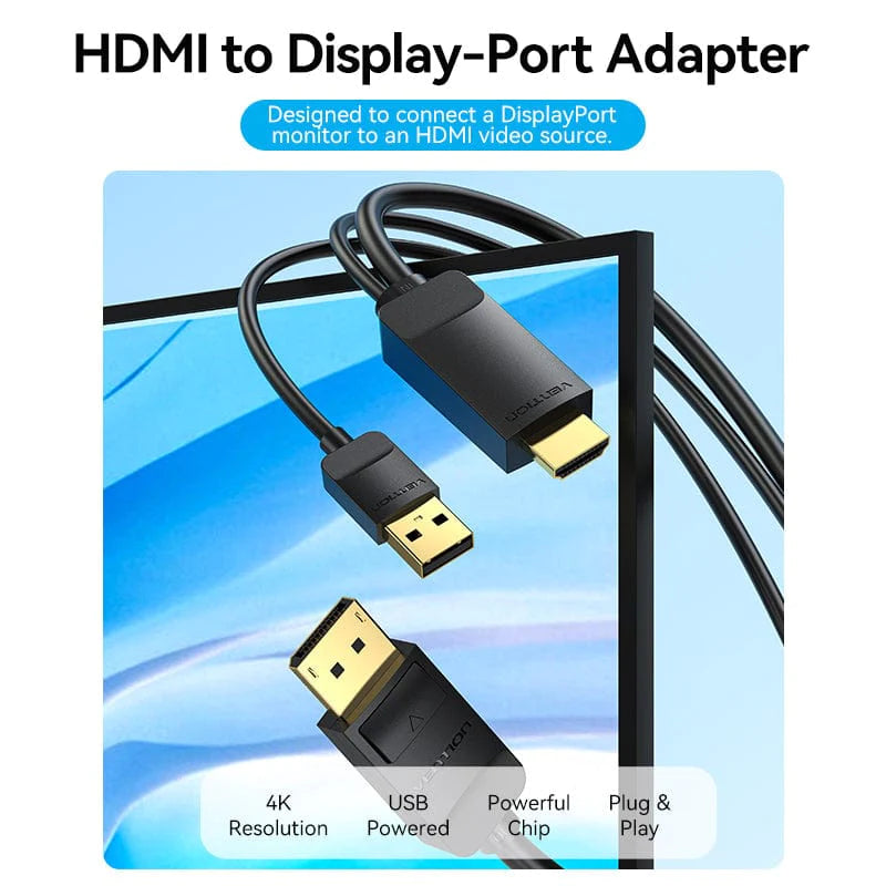 Buy HDMI to DP cable 4K Vention high performance

