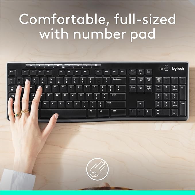 Durable and ergonomic Logitech K270 keyboard for PC use
