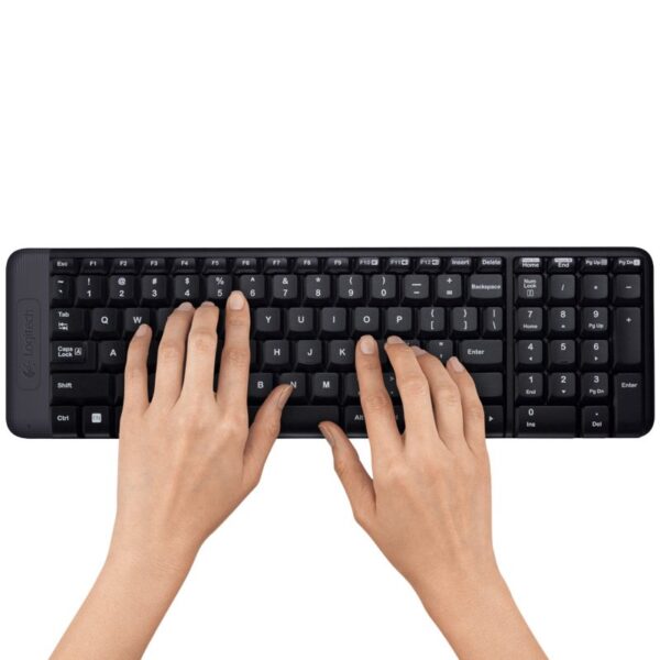 Compact and portable Logitech MK220 wireless keyboard and mouse set
