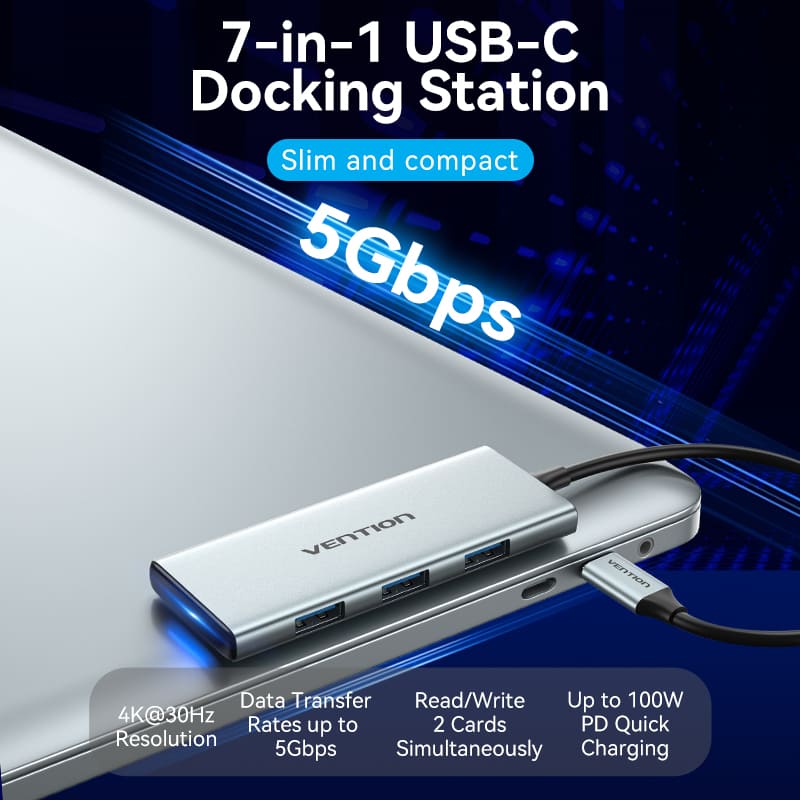 Vention USB-C 7-in-1 hub for laptops
