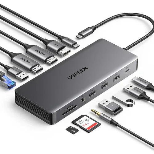 Best 13-in-1 USB-C Docking Station with Dual HDMI & DP for laptops
