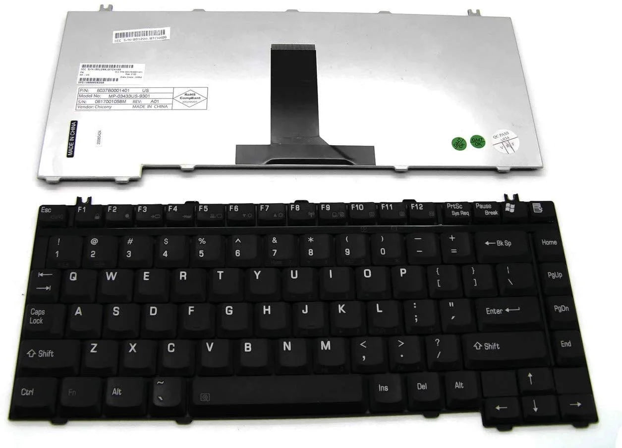 TechHaven Toshiba A130 laptop keyboard – black with US keys 

