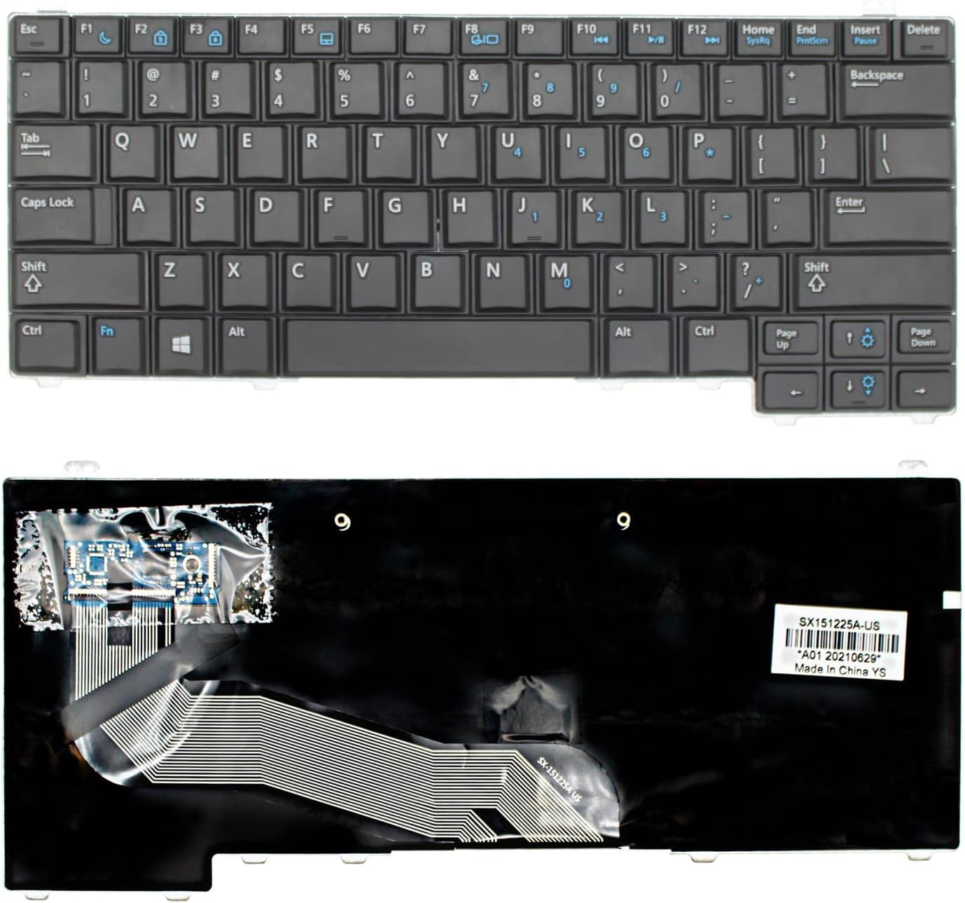 US Layout Keyboard for Dell E5440 – No Pointer
