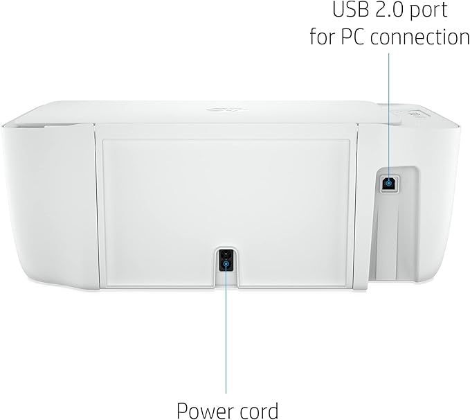 Side view of HP DeskJet 2320 showing paper tray and compact design
