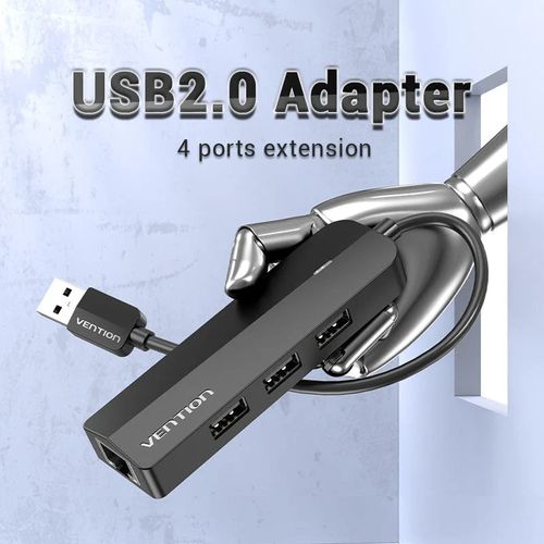 Vention USB 2.0 hub for laptops with LAN adapter 
