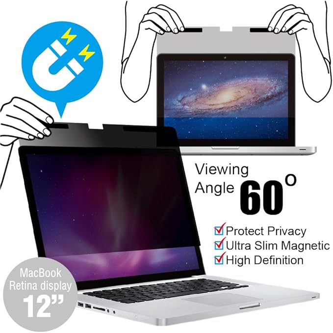  Privacy filtre for MacBook A1534 with side-view protection
