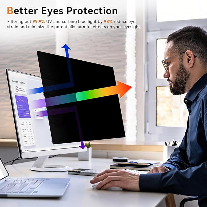 Monitor privacy filter for secure office and home use

