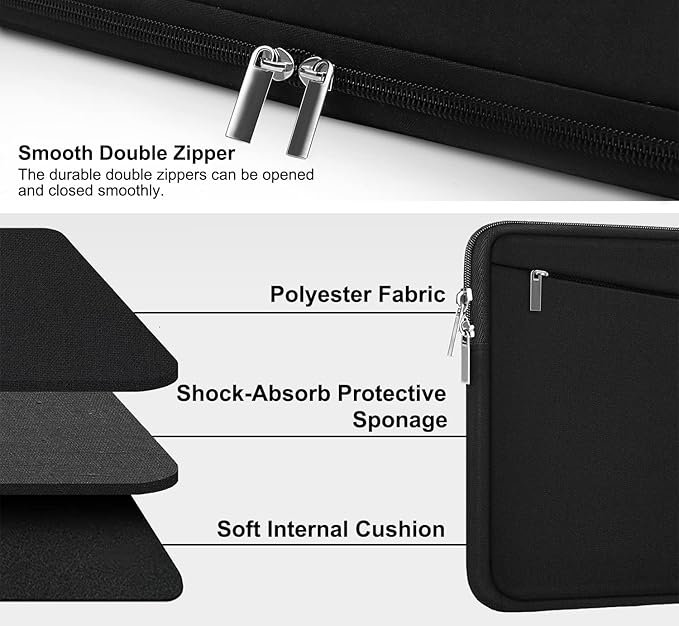 Slim and protective 15.6″ laptop sleeve for office and school
