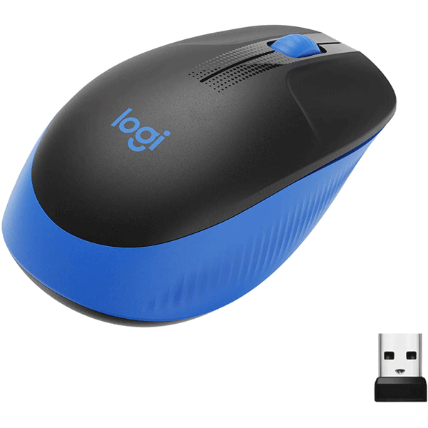 Ergonomic blue wireless mouse Logitech M191
