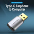Durable gray metal Vention USB to Type-C sound card
