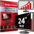 Secure privacy filter for 24" monitors at home and office
