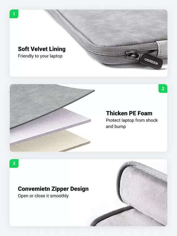 Slim and portable UGREEN 14-inch laptop sleeve
