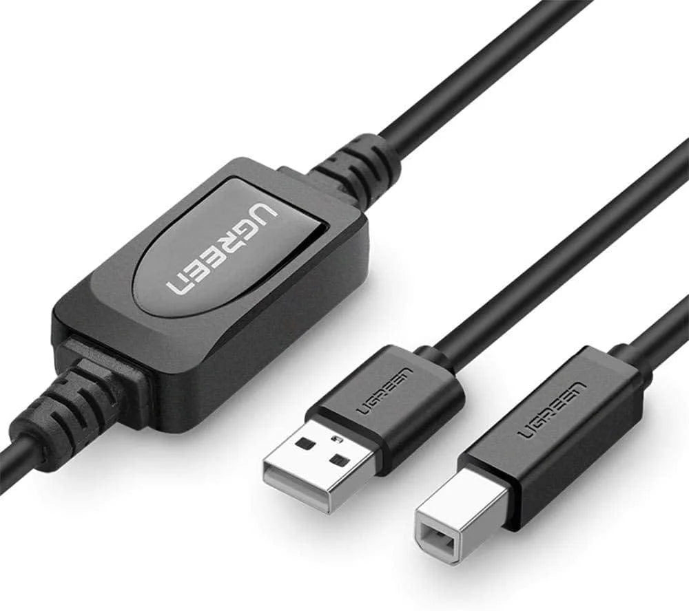 Reliable long USB 2.0 cable for printers and scanners
