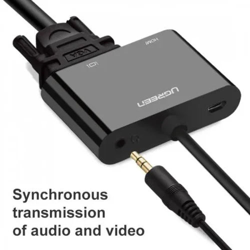 High-quality HDMI converter with VGA, HDMI, and 3.5mm audio
