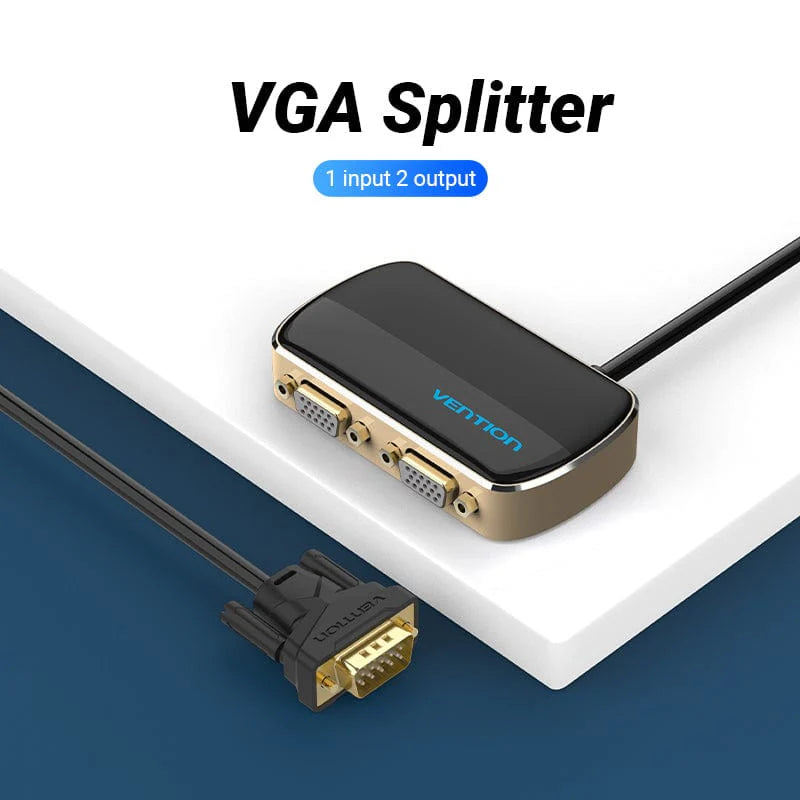 High-Quality Vention VGA Splitter 1M Black
