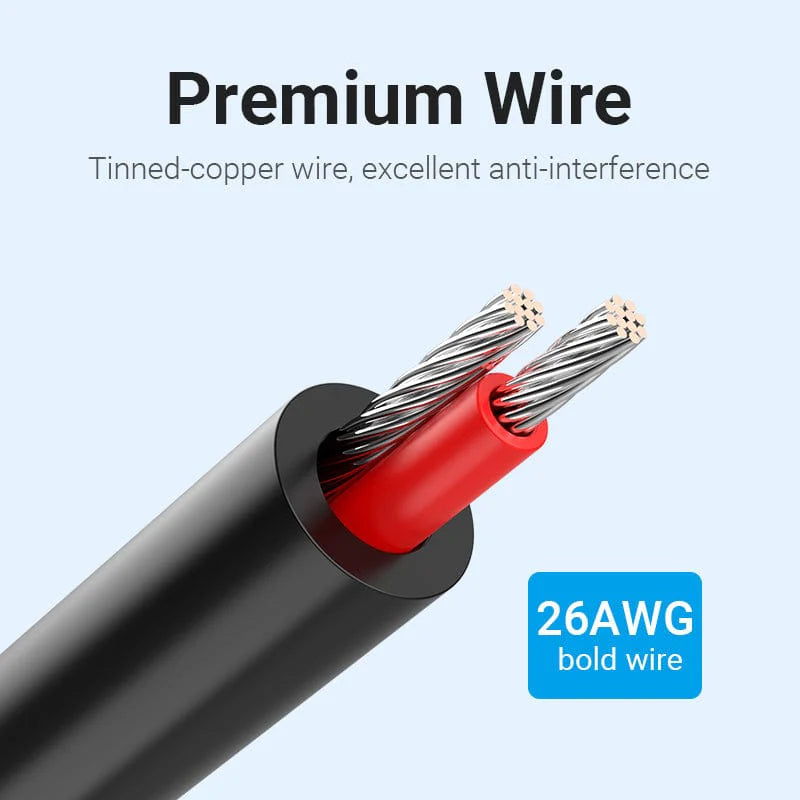 Vention 3.5mm to RCA stereo adapter cable for audio systems
