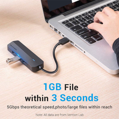  Vention 3-port USB hub for laptops with Ethernet 
