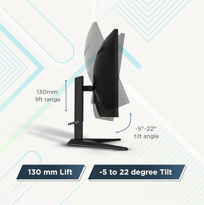 Lenovo G34w-30 Curved Monitor Ports and Adjustable Stand
