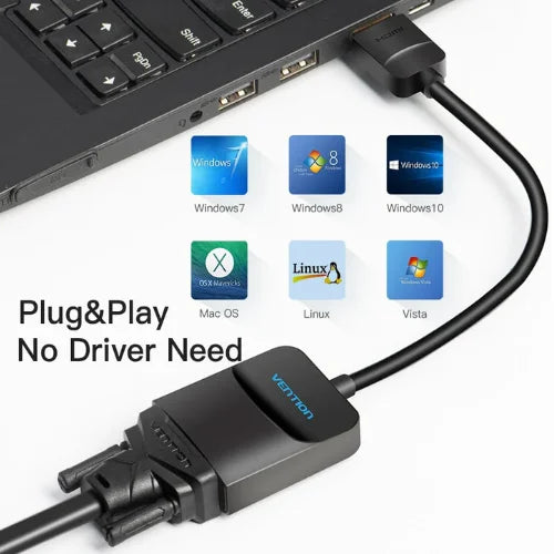 Vention 0.15M HDMI VGA Flat Adapter Cable
