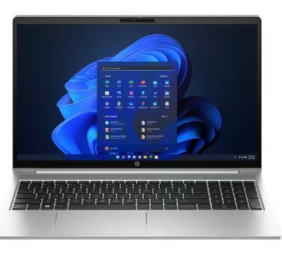 HP ProBook 450 G10 Pike Silver aluminum laptop side view
