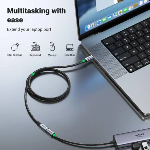 Reliable compact USB-C extension cable for fast data transfer and charging
