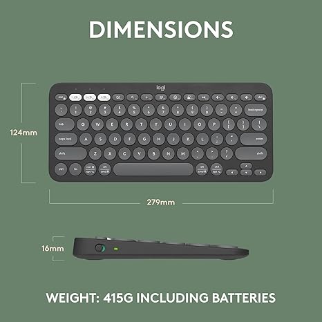 Portable Logitech K380S keyboard for Windows, macOS, Android, and iOS
