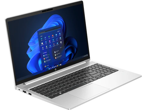 HP ProBook 450 G10 Pike Silver aluminum design side view
