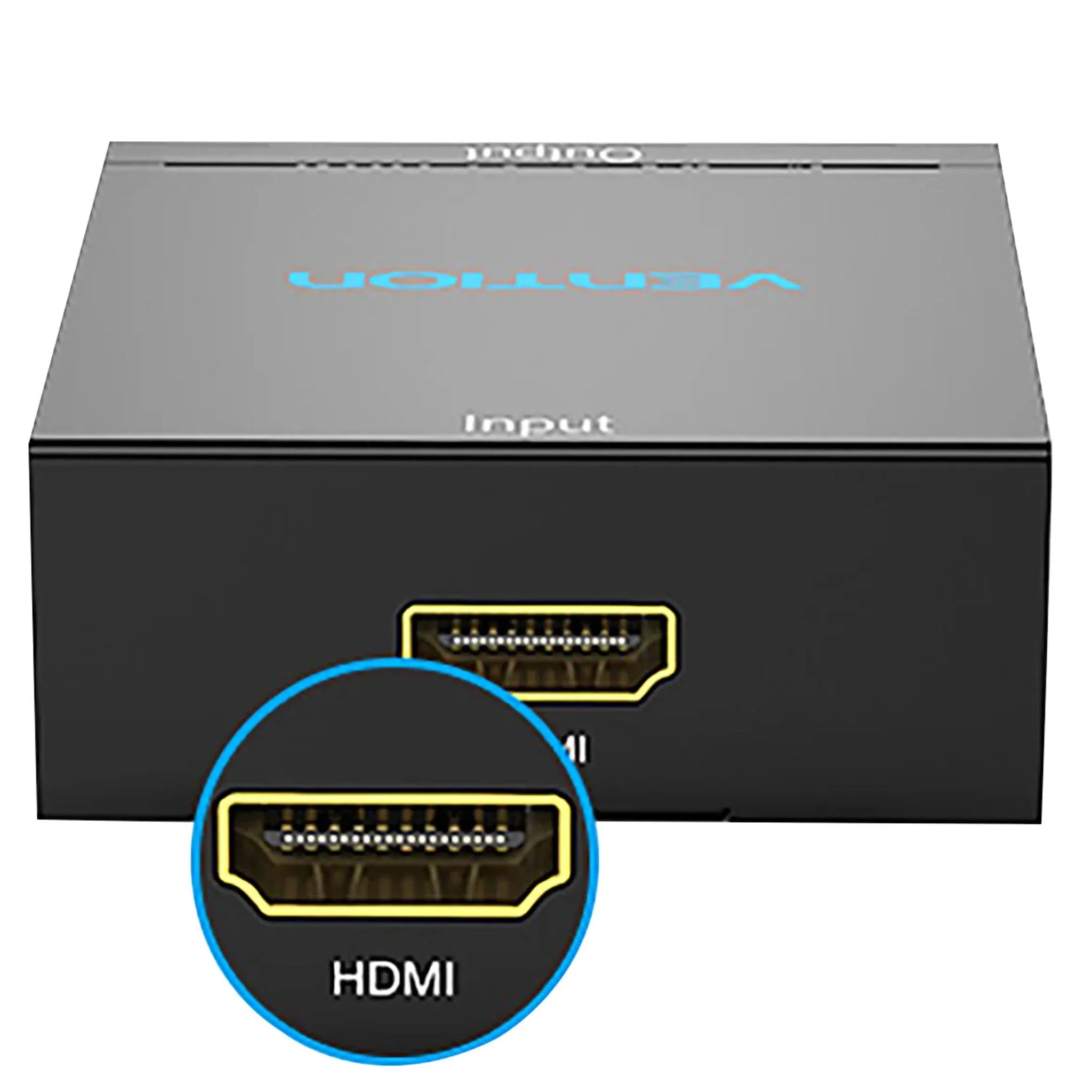 RCA to HDMI black metal adapter for audio and video
