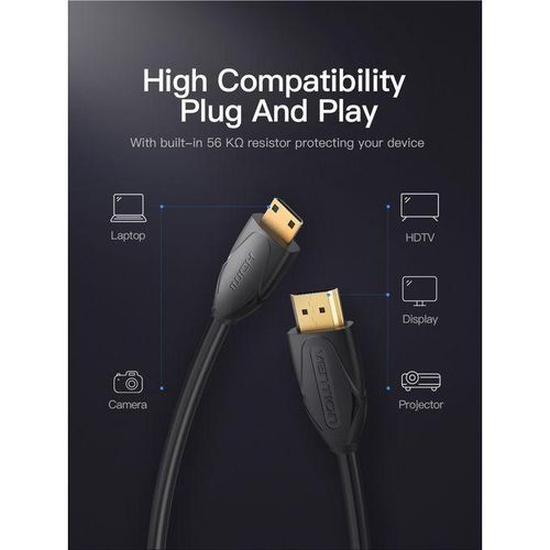 Micro HDMI to HDMI 4K cable for ultrabooks
