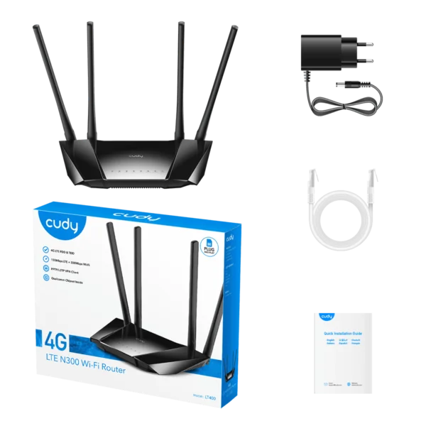 CUDY N300 Wi-Fi router for stable internet connections
