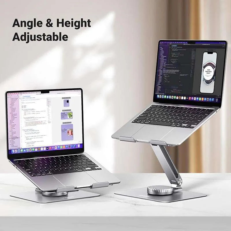 Durable swivel and adjustable laptop stand for ergonomic workspace
