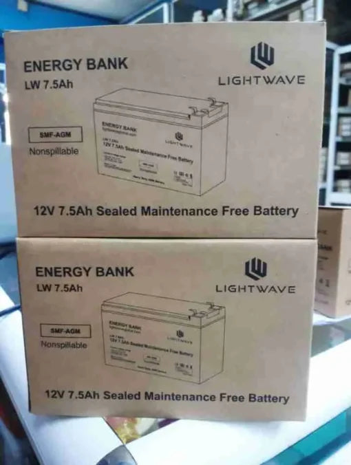 Lightwave 12V 7.5AH UPS Battery SMF maintenance-free

